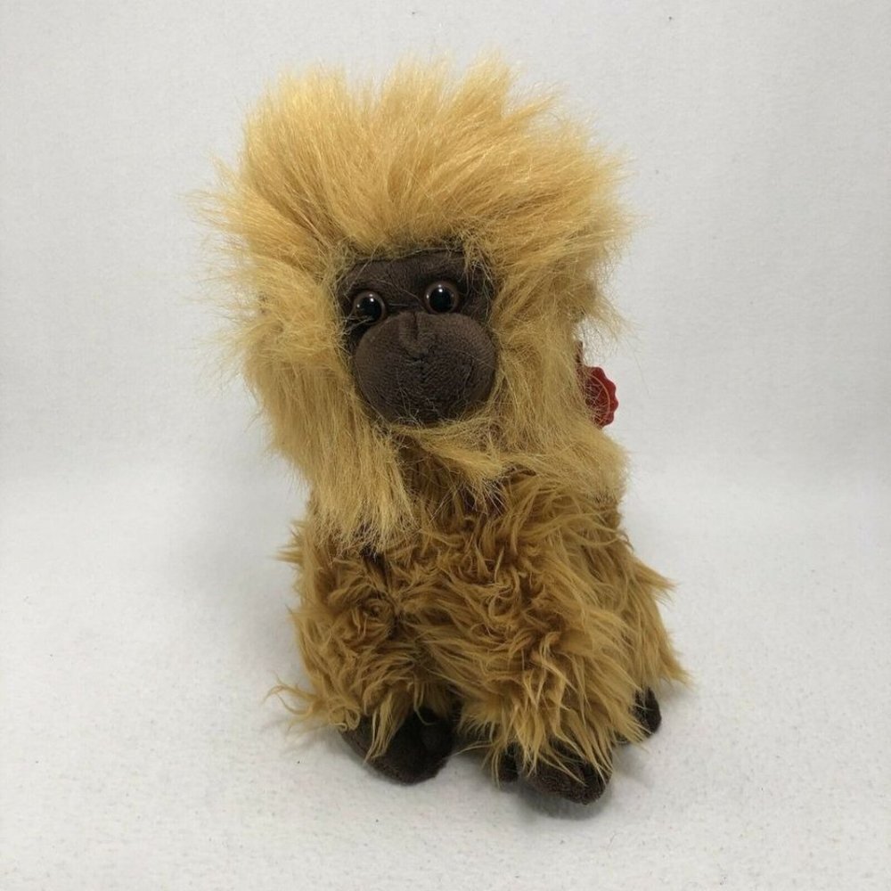 Rare Keel Toys Golden Lion Tamarin Monkey Plush 11” Ape Realistic Badge Fluffy